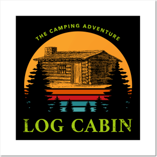 Log Cabin Camping Adventure Slasher Horror Halloween Design Posters and Art